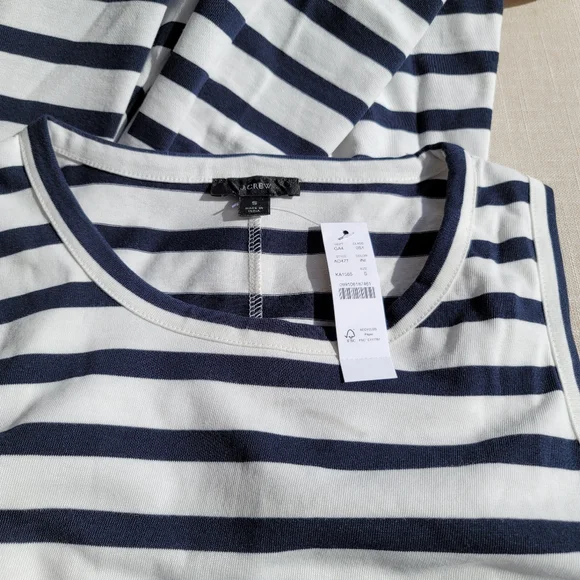 NEW! J Crew High-low Maxi Dress Navy Blue Stripe NWT - Picture 8 of 8